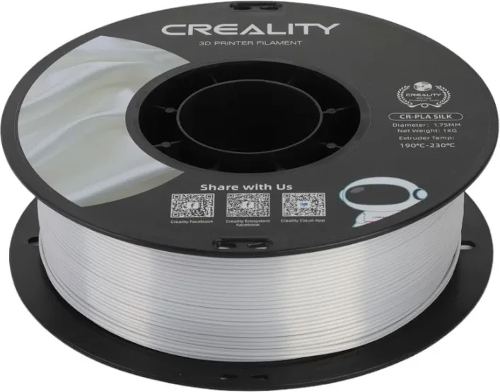 Filament 3D Creality CR-Silk PLA, 1.75 mm, 1 kg, argjendtë