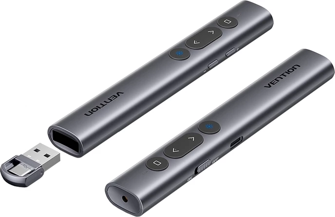 Prezenter wireless Vention KQJH0 me lazer të gjelbër, gri