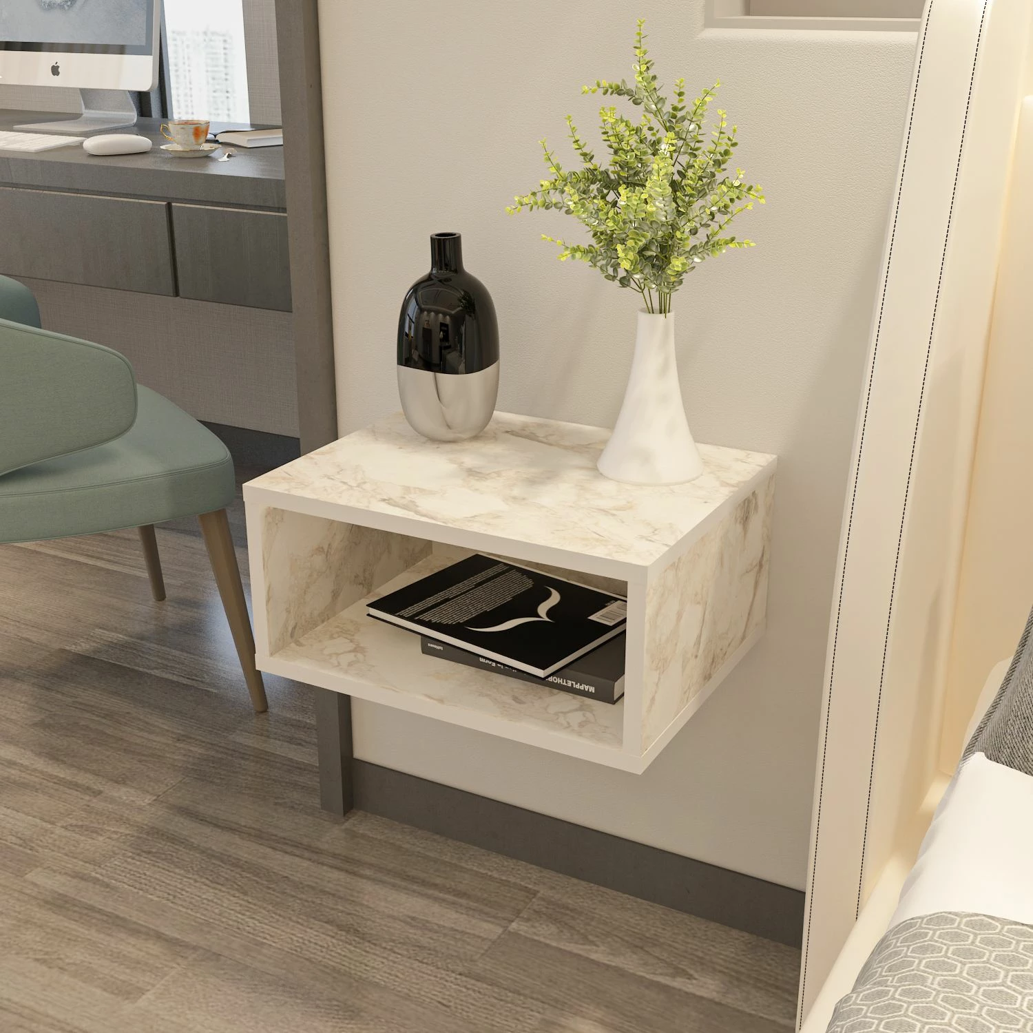 Komodinë nate Skye Decor, ngjyra Ephesus, Dora