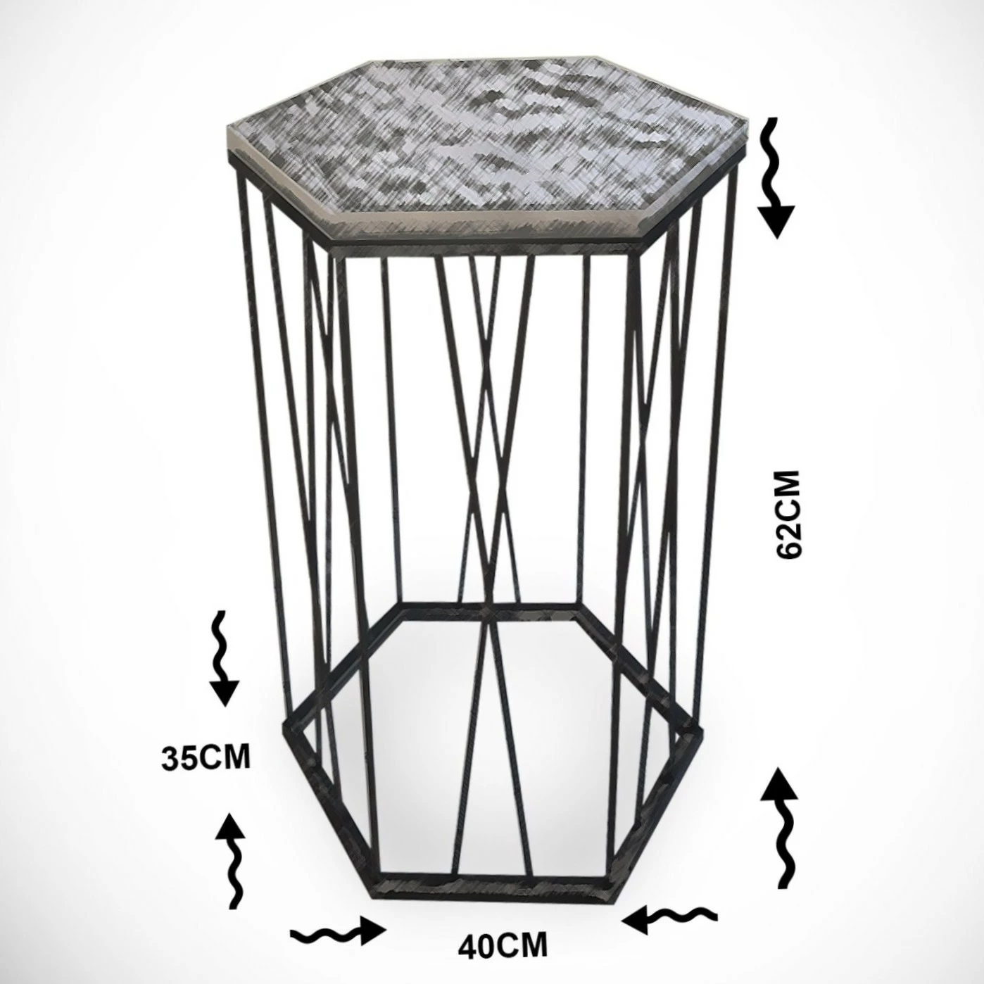 Tavolinë anësore Hanah Home, ngjyrë lisi dhe e zezë, Cetrus