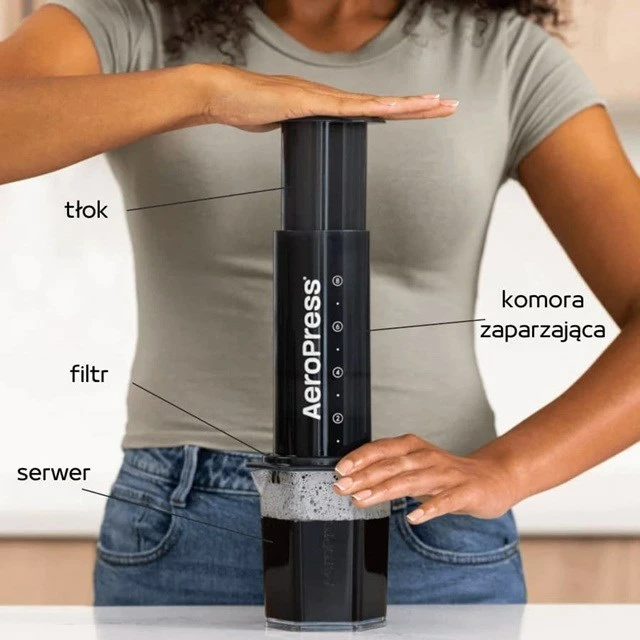 Aparat kafeje manual AeroPress XL, transparent