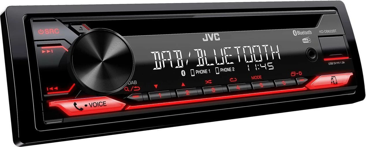 Radio makine JVC KD-DB622BT, Bluetooth, USB, i zi
