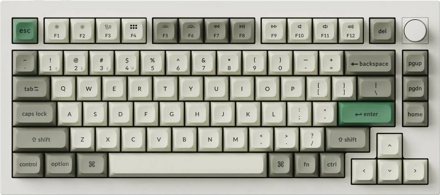 Tastierë Keychron Q1 Max, 75%, Brown Switch, e bardhë