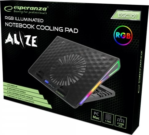 Ftohës për laptop Esperanza, EGC101,800 RPM, 17", i zi