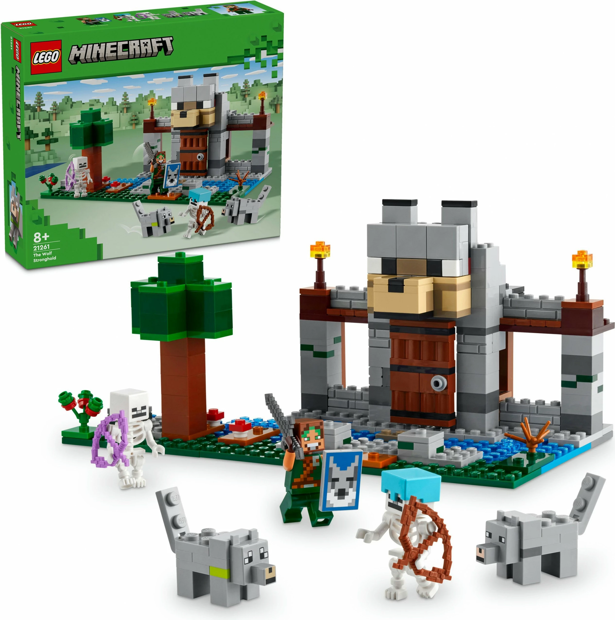 Set ndërtimi LEGO Minecraft 21261 Die Wolfsfestung, shumëngjyrësh