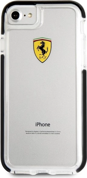 Mbështjellës Ferrari FEGLHCP7BK për iPhone 7/8/SE 2020/SE 2022, transparent/zi