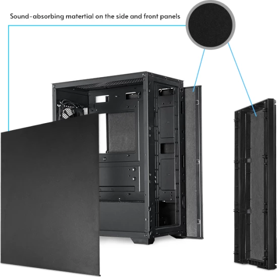 Kasë CHIEFTEC Pro Midi Q AS-02B-OP ATX, USB Type-C, izolim zëri, e zezë
