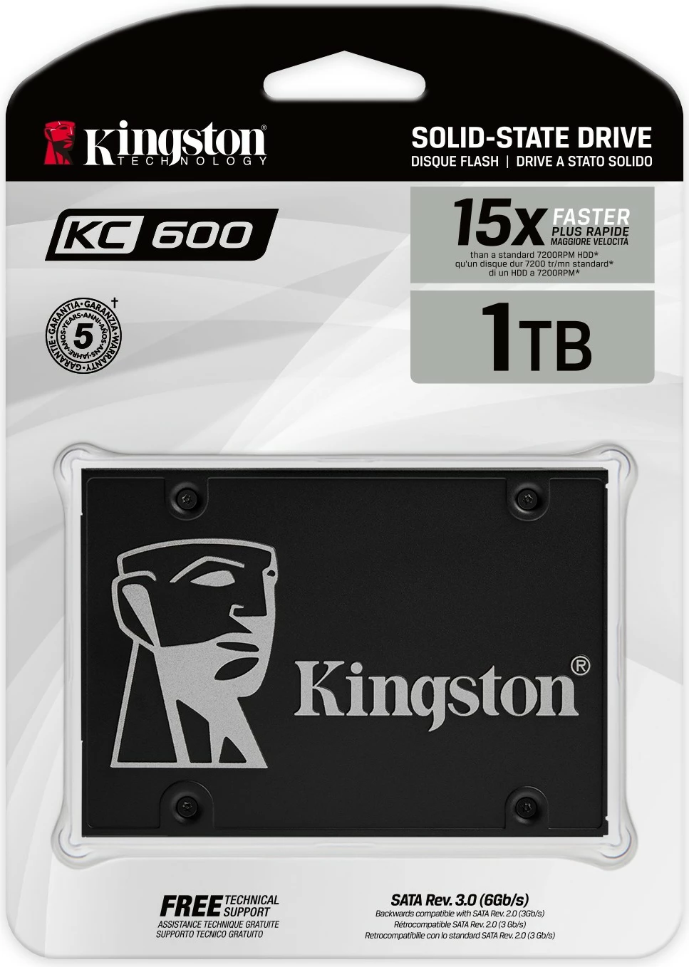 SSD Kingston KC600 1.02 TB, 2.5", 550 MB/s