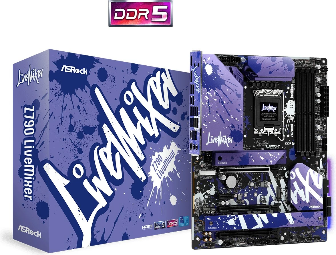 Pllakë amë ASRock Z790 LiveMixer, Intel, LGA 1700, DDR5, 128 GB, Vjollcë