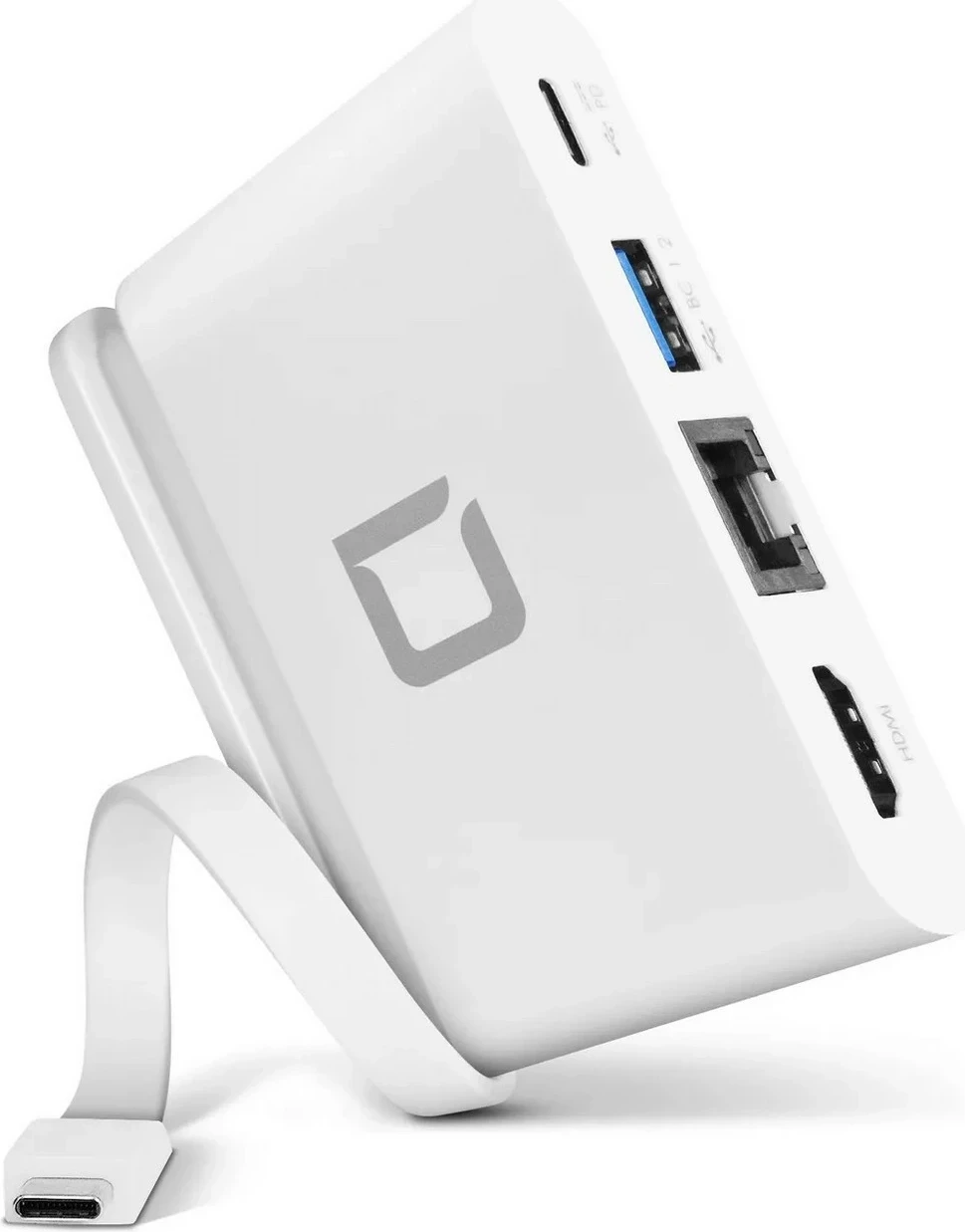Hub Dicota USB-C 4-në-1 HDMI, i bardhë