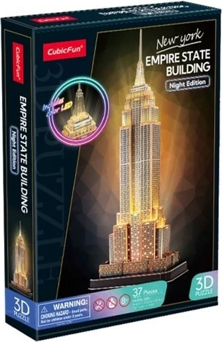 Puzzle 3D Cubic Fun Empire State Building 37 pjesë, me LED