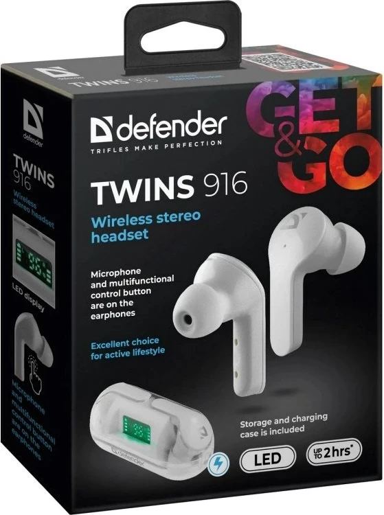 Kufje Bluetooth defender TWINS 916, të bardha