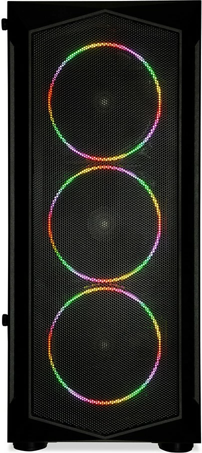 Kasë iBOX Lupus 27 OLU27, Midi Tower, ATX/UATX, 4 ventilatorë RGB, xham i temperuar, e zezë