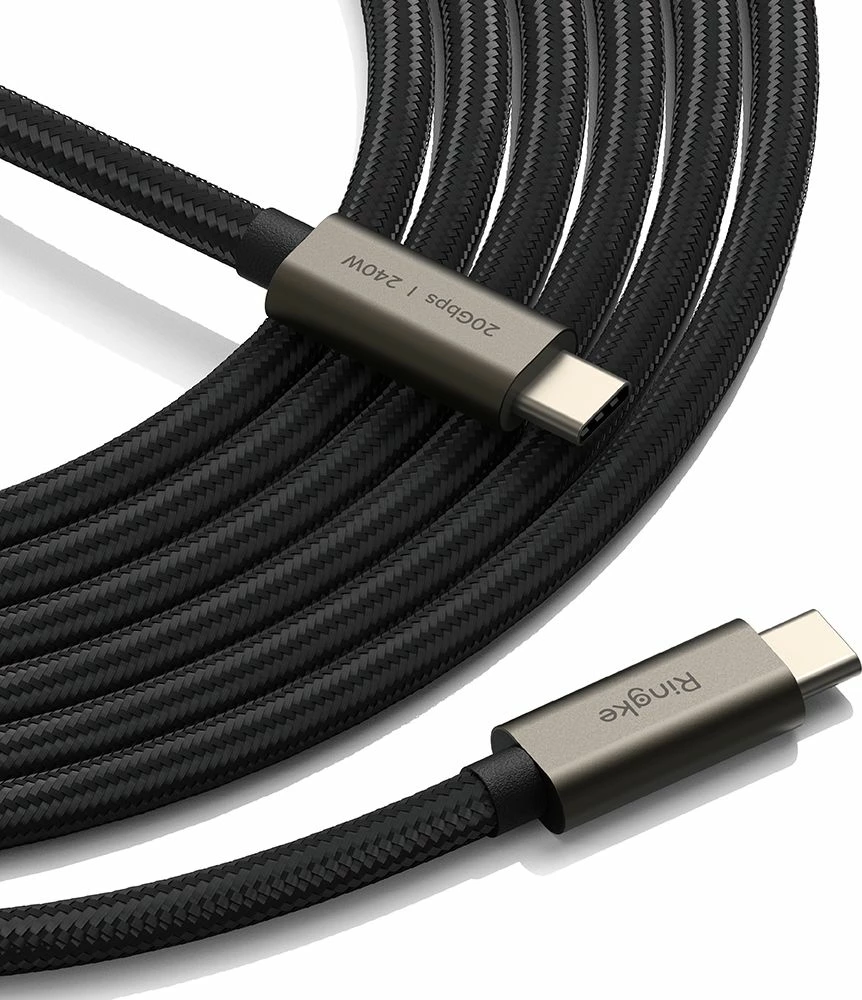 Kabllo USB-C Ringke 3.2 Gen PD240W, 100cm, e zezë