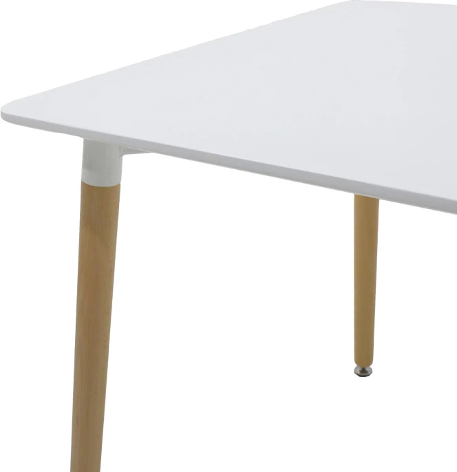 Set tavoline me dy karrige Natali-Parker, MDF e bardhë, këmbë natyrale, 80x80x76cm