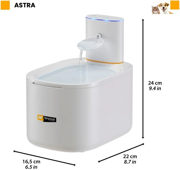 Burim uji për kafshë FERPLAST Astra, 3L, i bardhë