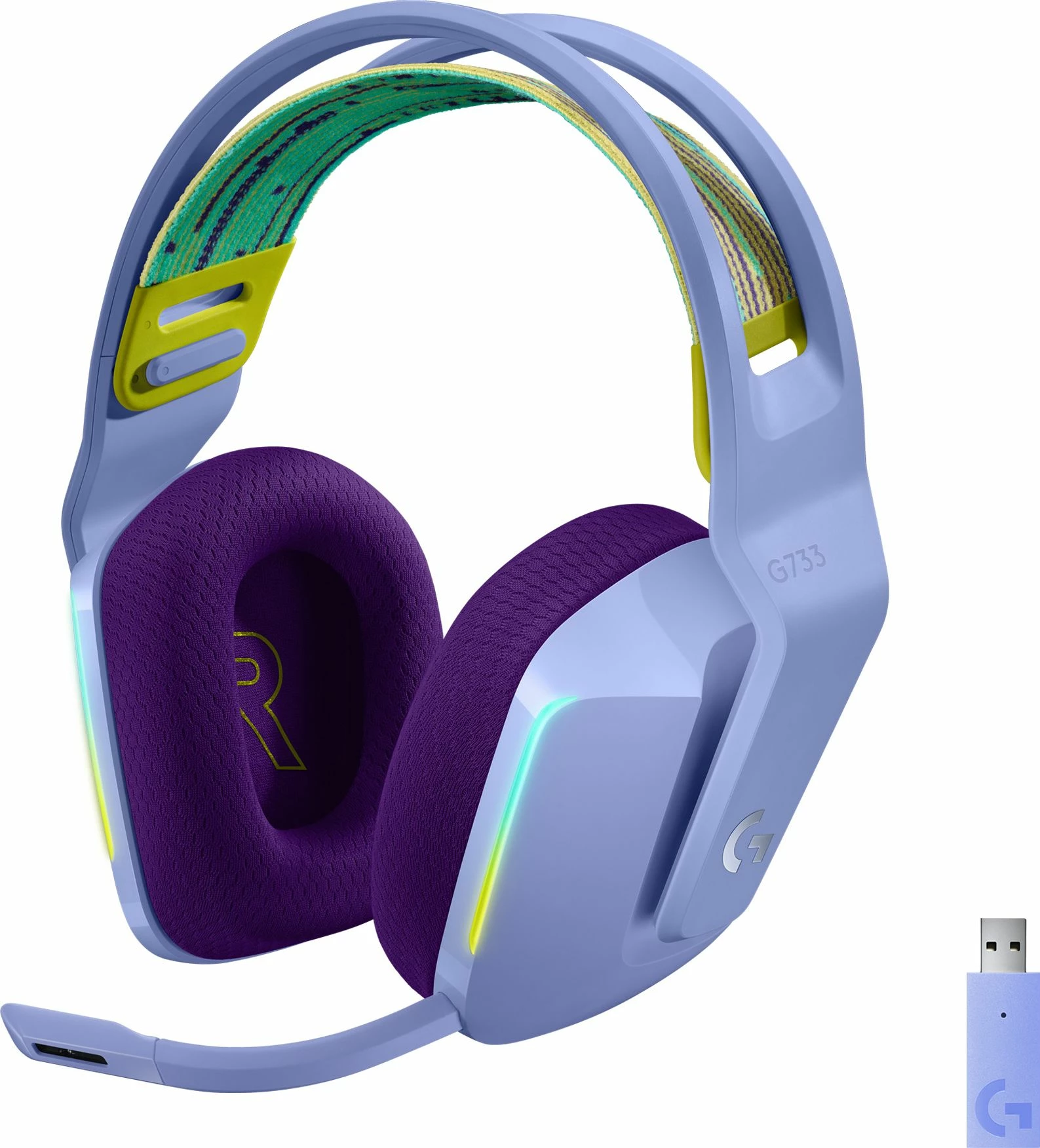 Kufje gaming Logitech G733 LIGHTSPEED (981-000890), wireless, 7.1 surround, USB, vjollcë