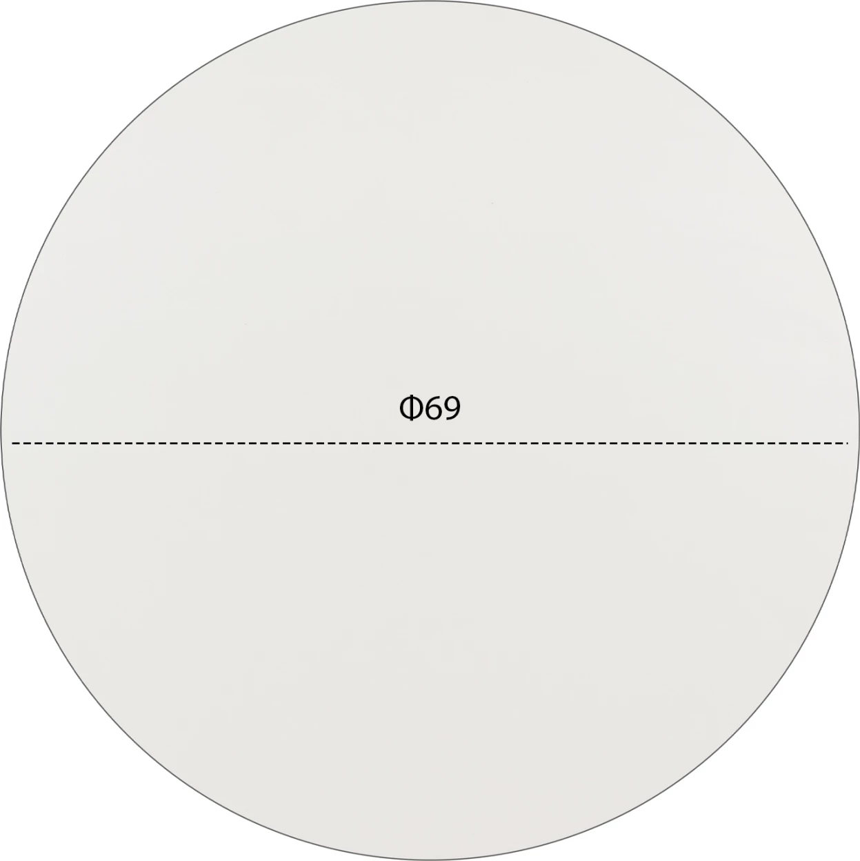 Sipërfaqe tavoline HPL, e bardhë, Φ69 cm, trashësi 12mm