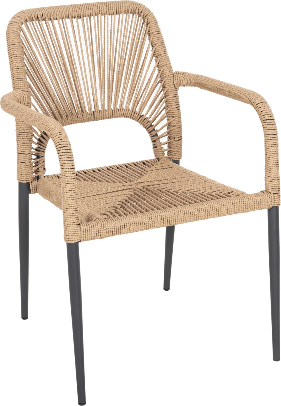 Karrige alumini gri me litar PE bezhë FH5771.02 55x63x82 cm