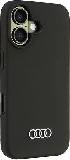 Mbështjellës Audi për iPhone 16 6.1", silikon, i zi, HardCase
