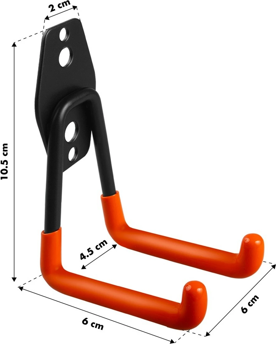 Mbajtëse muri Maclean MC-442 për garazh, çelik, 70 kg, e zezë/portokalli