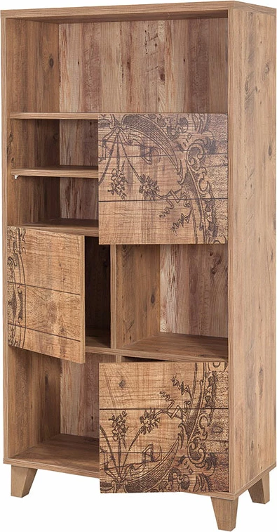 Raft librash PWF-0181-7, ngjyrë pishe Atlantike, 80x36x155cm