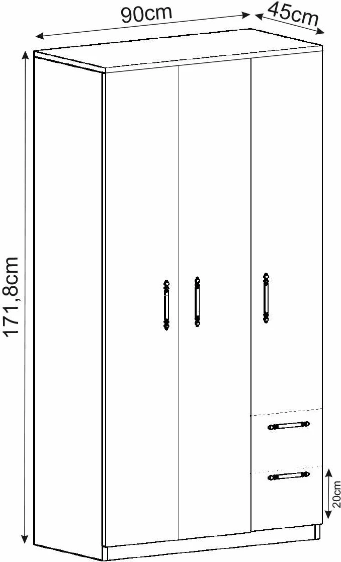 Dollap Merlin, ngjyrë arre, Skye Decor
