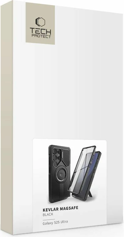 Mbështjellës Tech-Protect Kevlar MagSafe+ për Samsung Galaxy S25 Ultra, i zi