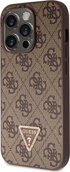 Mbështjellës Guess Crossbody 4G Metal Logo për iPhone 14 Pro, Kafe
