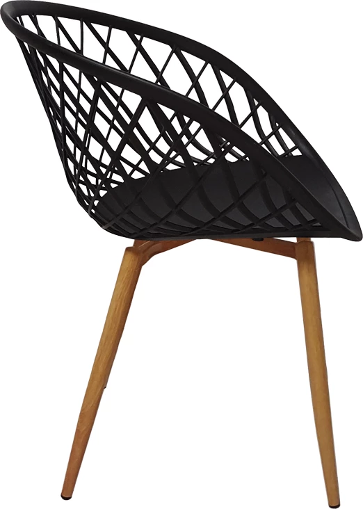 Set tavoline me karrige Ezra-Natali, ngjyrë natyrale e zezë, 80x80x76cm