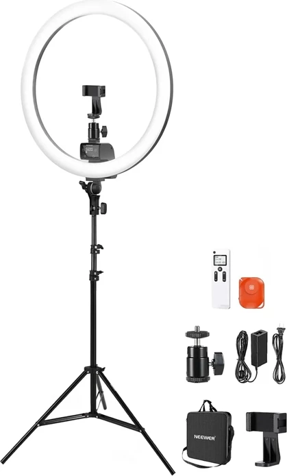 Dritë unazë LED Neewer SRP18-2.4G 46 cm 42 W, me tripod, e zezë, set