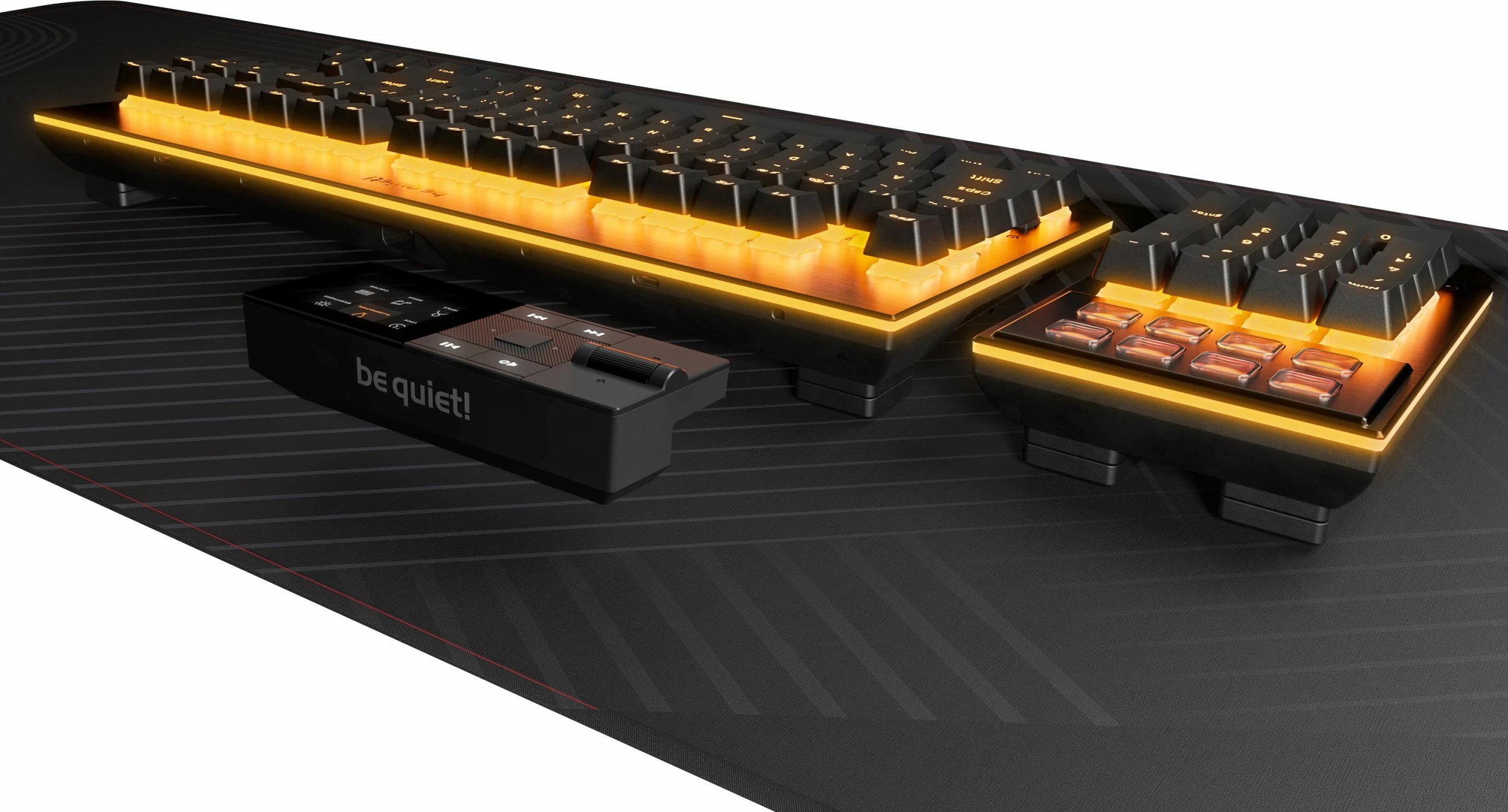 Tastierë mekanike gaming be quiet! Dark Mount BT001US, US QWERTY 100%, RGB, USB/Bluetooth/2.4 GHz, me numpad të shkëputshëm, e zezë