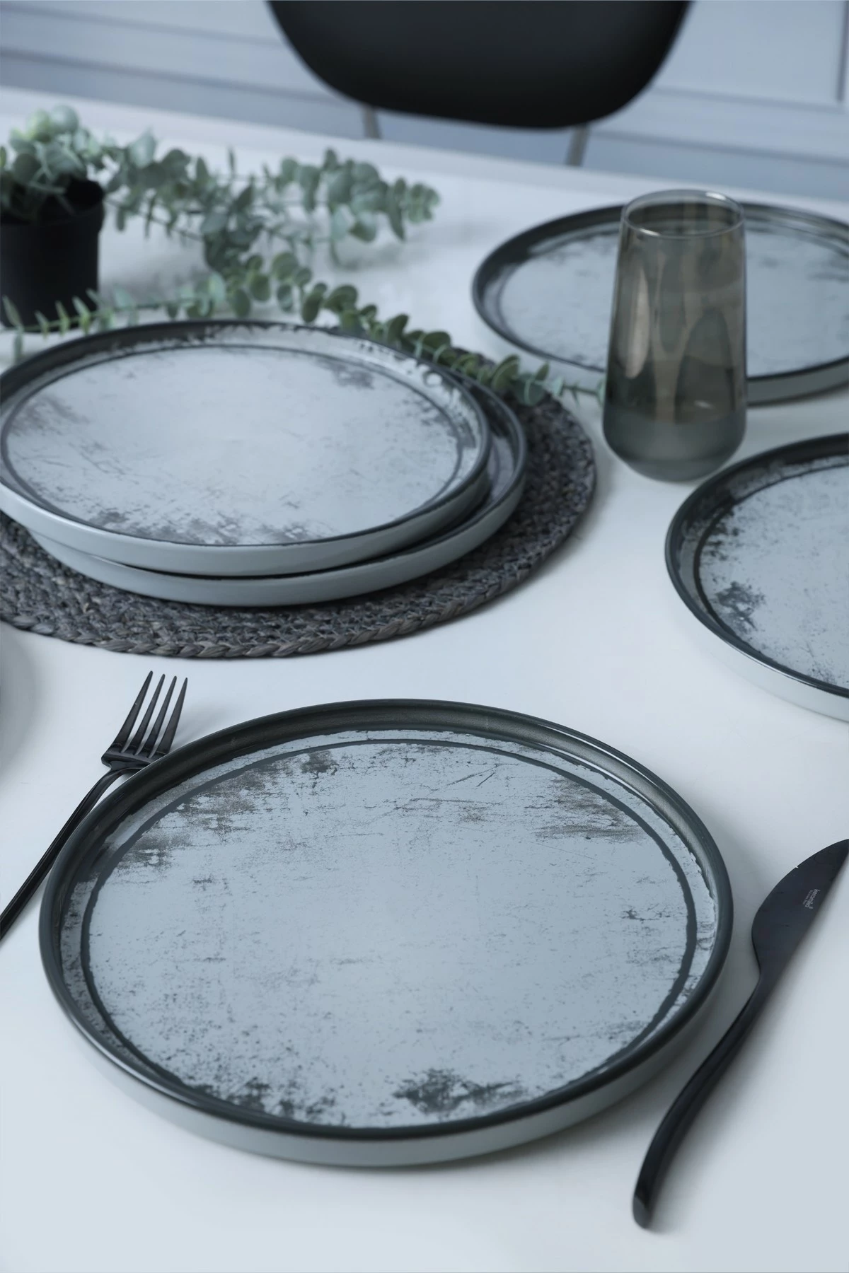 Set pjatash shërbimi (6 copë), Hermia Concept, X00018264, ngjyrë kaltër e çelët