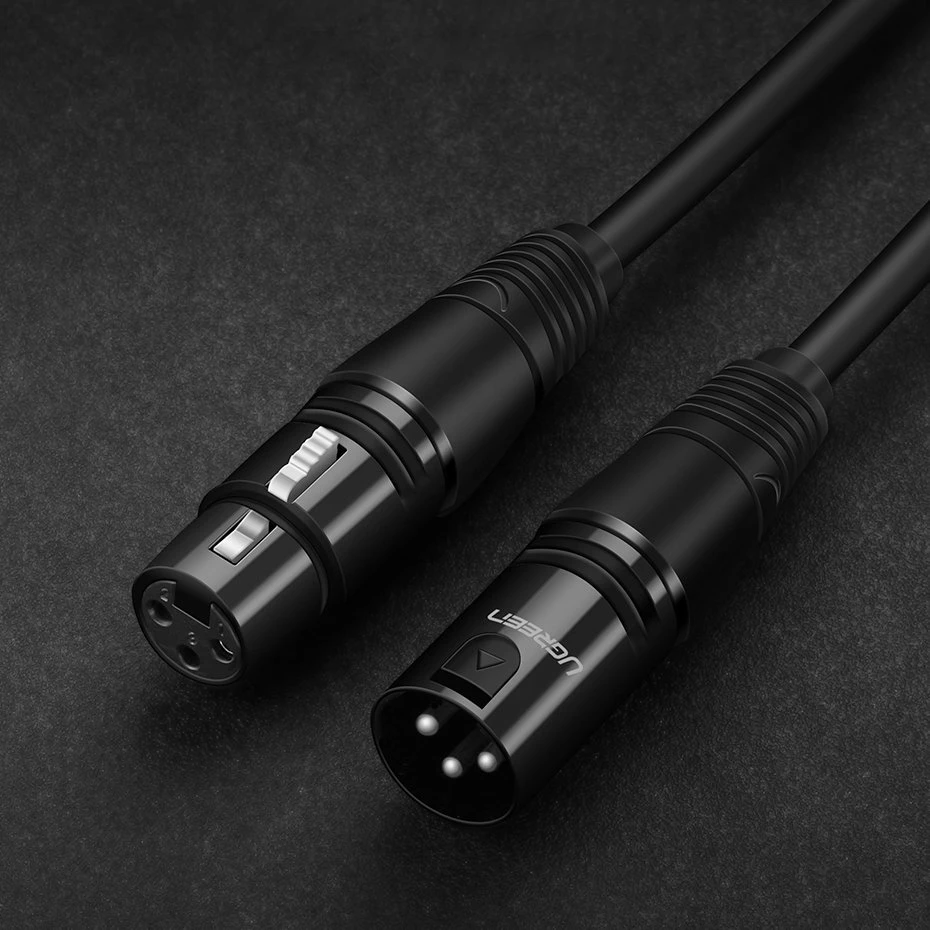 Kabllo audio Ugreen AV130 66717, XLR (femër) në XLR (mashkull), 2m, e zezë
