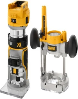 Router elektrik DeWALT 18V XR Brushless, bazë fikse, pa kabllo, zi/verdhe
