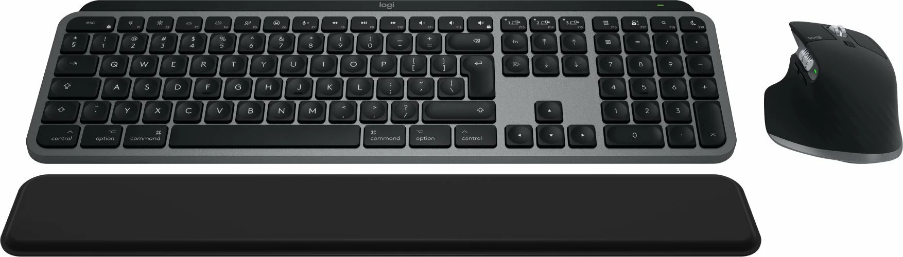 Set tastierë + Maus Logitech MX Keys S Combo for Mac 920-012845, Bluetooth, US INTL, me numpad, i zi, me palm rest