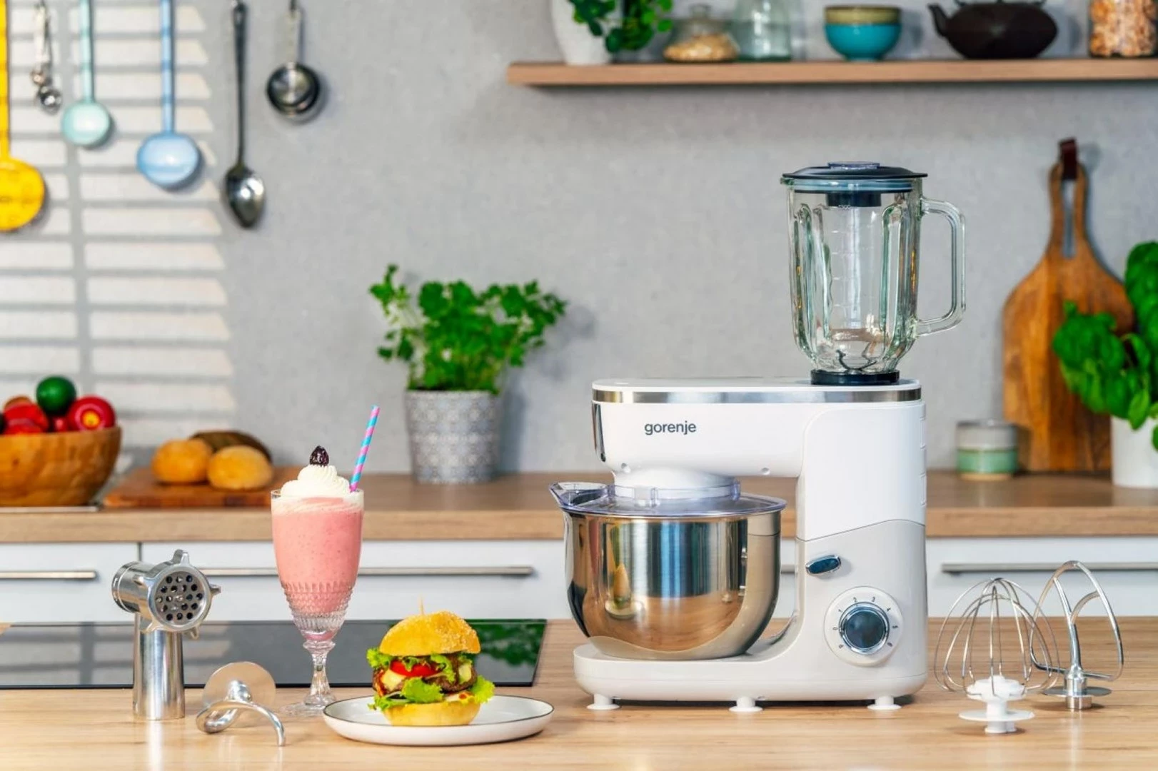 Robot planetar Gorenje MMC1005W, 1000 W, 4.8 L, Bardhë