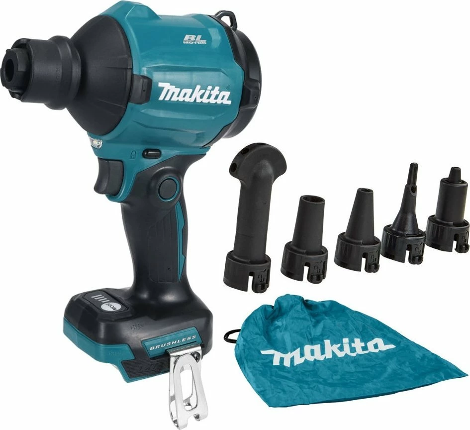 Fryrës pluhuri Makita DAS180Z 18V LXT Brushless, pa bateri e karikues, set 5 gryka, blu/zezë