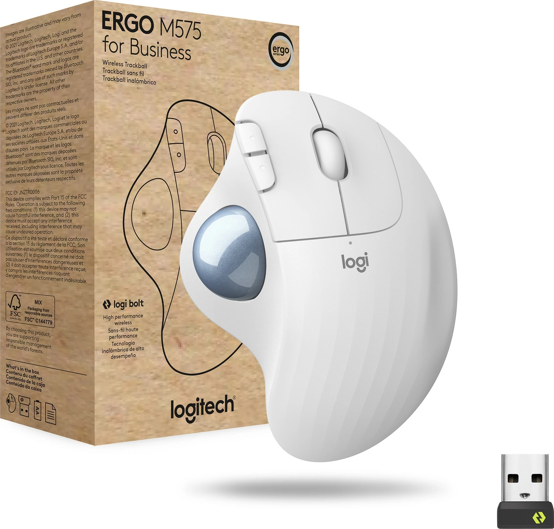 Maus Logitech ERGO M575 për Biznes - OFFWHITE - EMEA