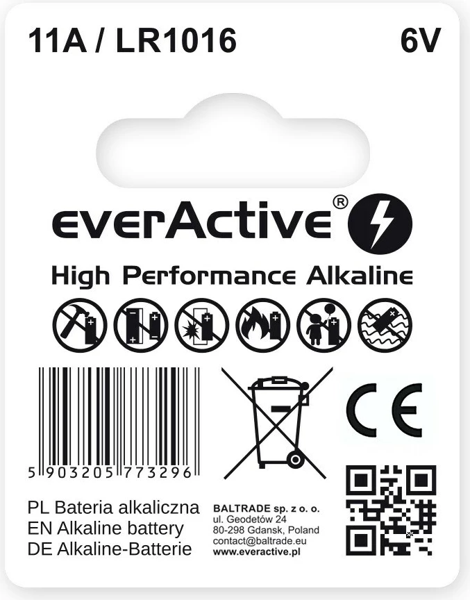 Bateri everActive 11A/LR1016, 6V, për telekomandë, 1 copë