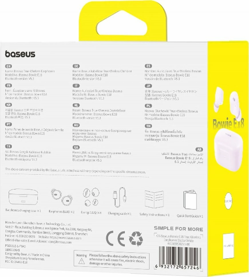 Kufje Baseus Bowie E18 Bluetooth 5.3, ANC, IPX4, 25h, USB-C, vjollcë