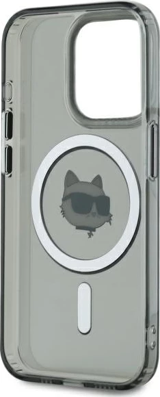 Mbështjellës Karl Lagerfeld KLHMP15LHLSCHK për iPhone 15 Pro 6.1", MagSafe, i zi