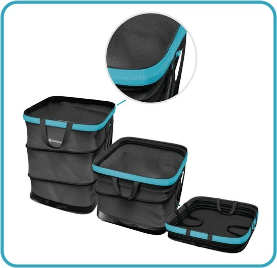 Thes mbeturinash kopshti Gardena 11715-20, 130L, plastikë e ricikluar, i zi/gjelbër