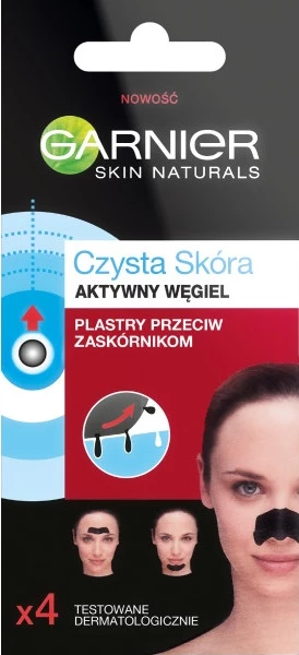 Stripa për pore Garnier Czysta Skóra Active Charcoal për femra, 4 copë