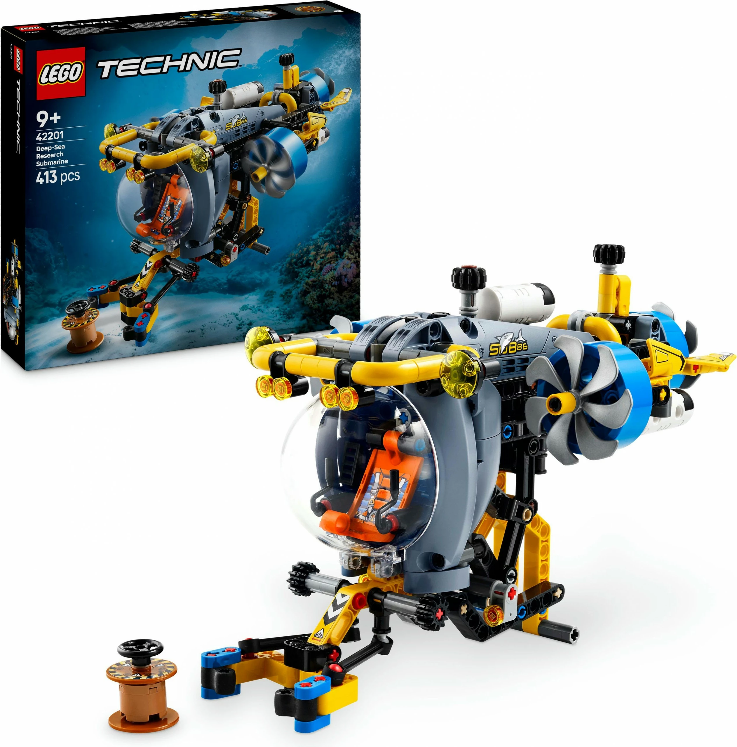 Set ndërtimi LEGO Technic 42201, nëndetëse kërkimore, 413 pjesë, multikolor