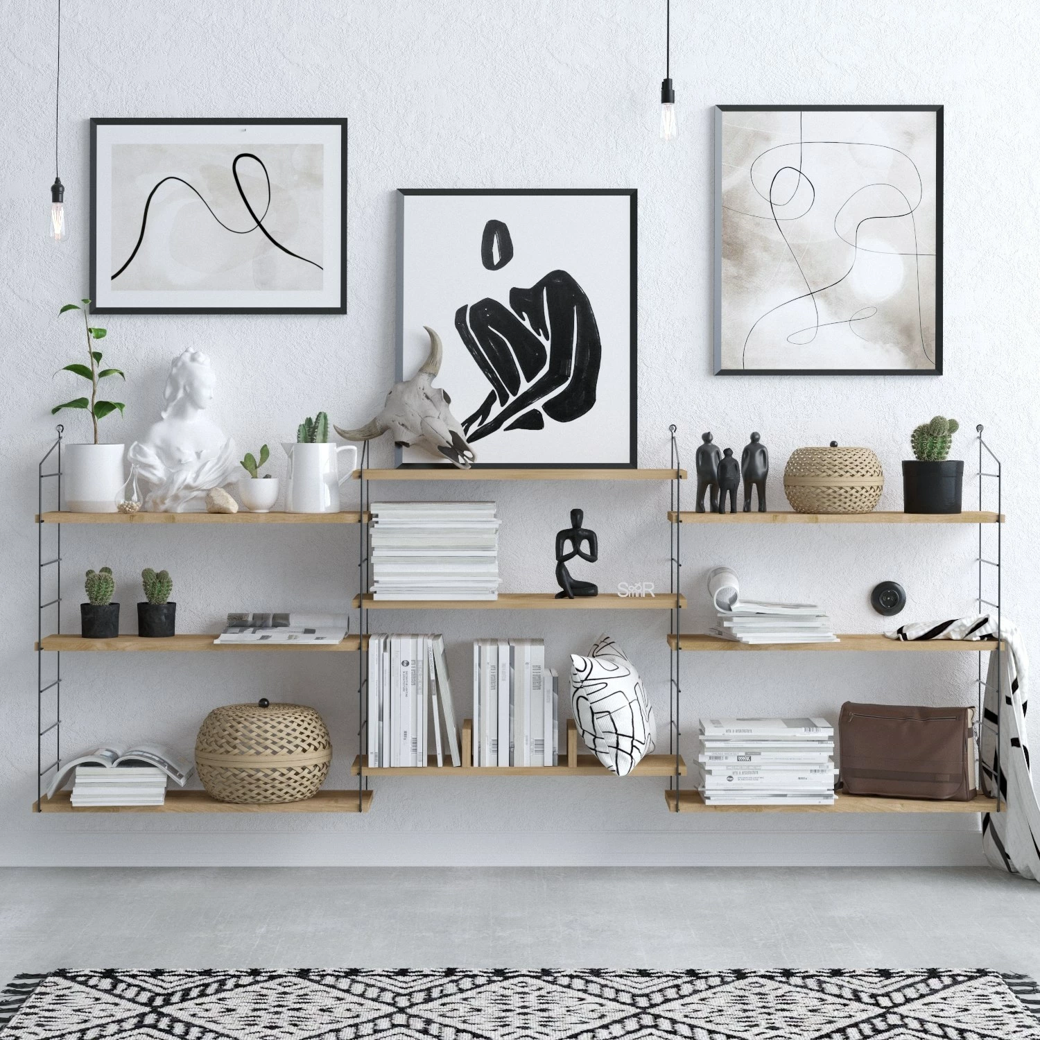 Raft librash Hanah Home, Laba, ngjyrë lisi