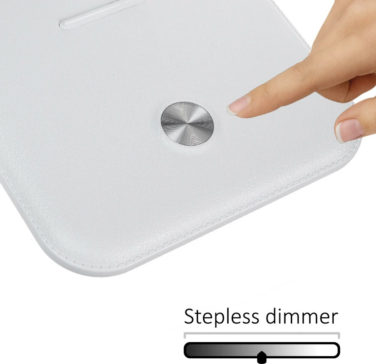 Lampë tavoline LED Maclean MCE616W, 9W, me karikues wireless Qi, E bardhë