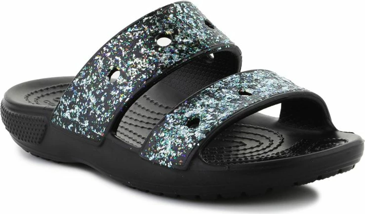 Shapka për vajza Crocs, modeli Classic Glitter, të zeza