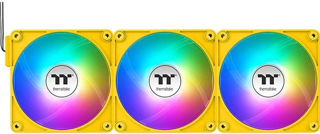 Ventilator kase Thermaltake CT120 EX Reverse ARGB Sync 120mm, 3 copë, e verdhë