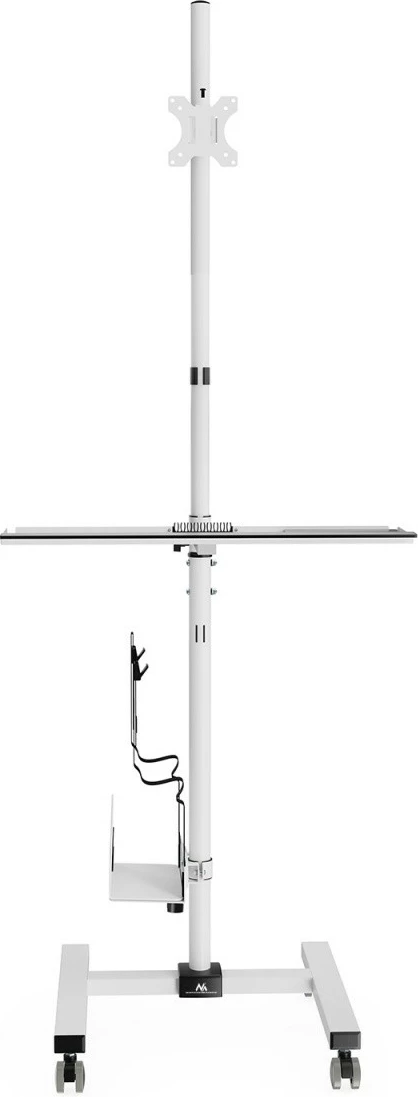 Karrocë qëndrimi për monitor dhe kasë kompjuteri Maclean MC-793, 17-32", e bardhë